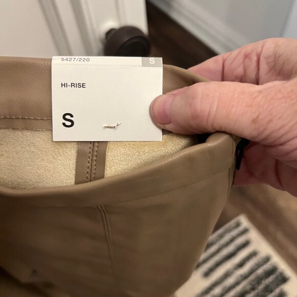 Zara carmel color hi rise faux leather pants size Small - Picture 5 of 9